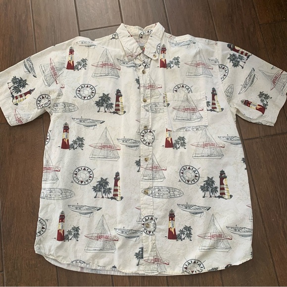 Michael Austin Rugged Wear Lighthouses Nautical Themed Shirt XL - Picture 1 of 5